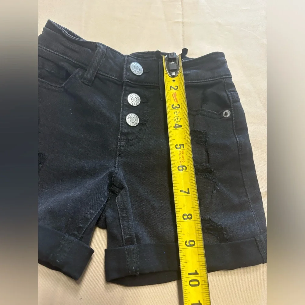 Justice‎ Black Distressed Denim Jean Shorts